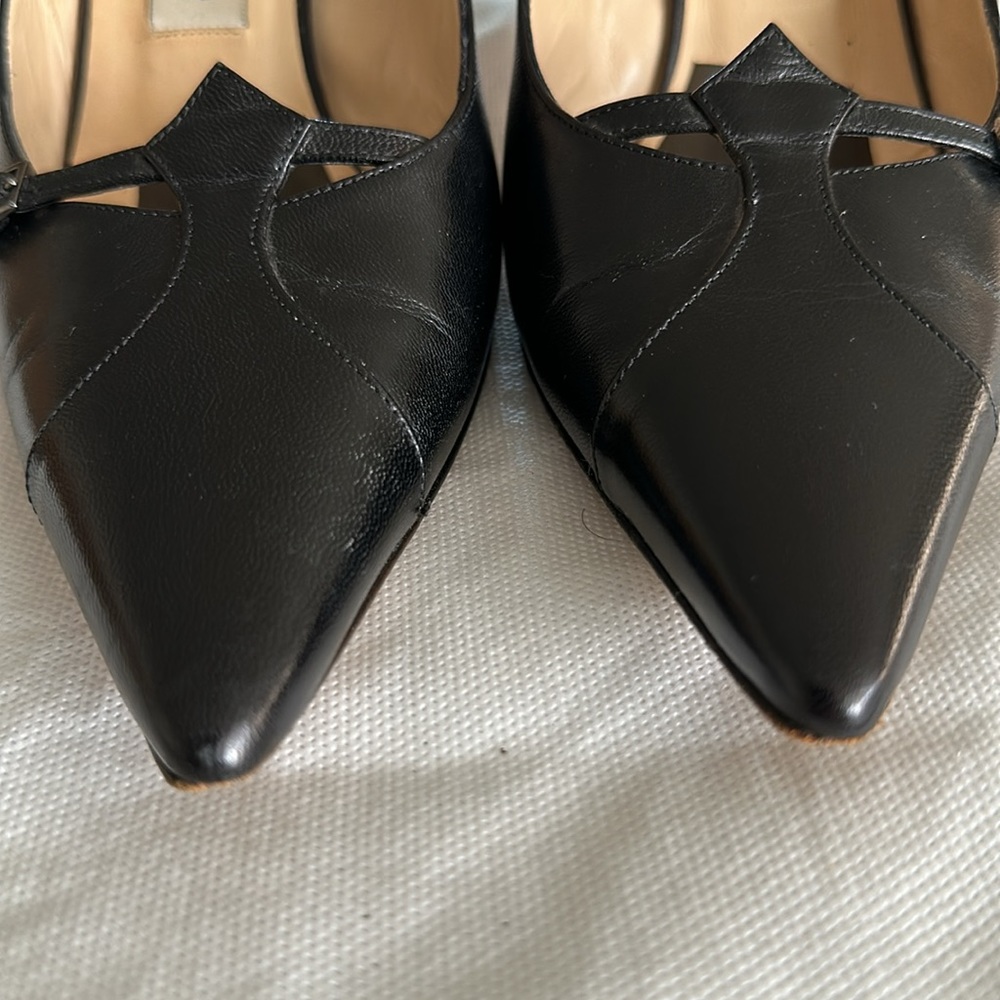 JIMMY CHOO leather buckle sling back - Picture 3 of 9